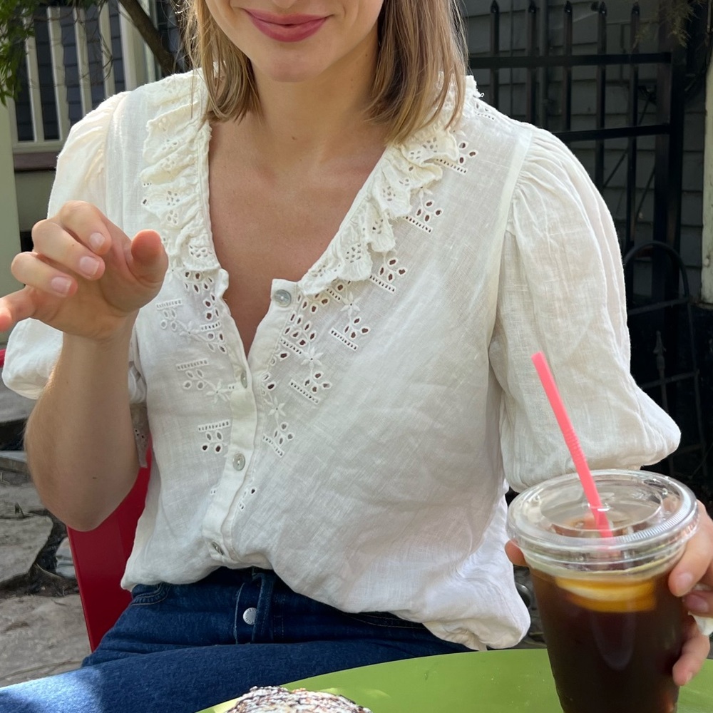 Rouje Paris Eyelet Cotton Blouse